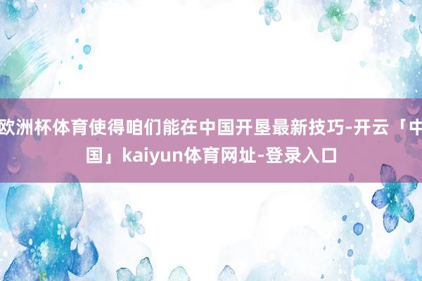 欧洲杯体育使得咱们能在中国开垦最新技巧-开云「中国」kaiyun体育网址-登录入口