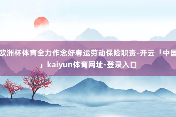 欧洲杯体育全力作念好春运劳动保险职责-开云「中国」kaiyun体育网址-登录入口