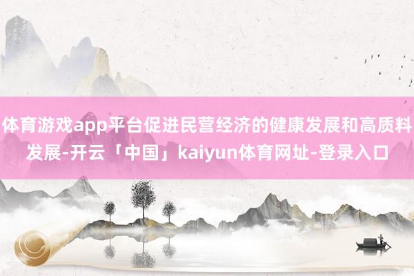 体育游戏app平台促进民营经济的健康发展和高质料发展-开云「中国」kaiyun体育网址-登录入口