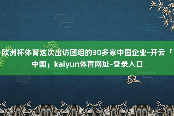 欧洲杯体育这次出访团组的30多家中国企业-开云「中国」kaiyun体育网址-登录入口