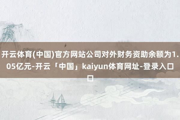 开云体育(中国)官方网站公司对外财务资助余额为1.05亿元-开云「中国」kaiyun体育网址-登录入口