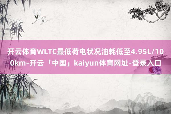 开云体育WLTC最低荷电状况油耗低至4.95L/100km-开云「中国」kaiyun体育网址-登录入口